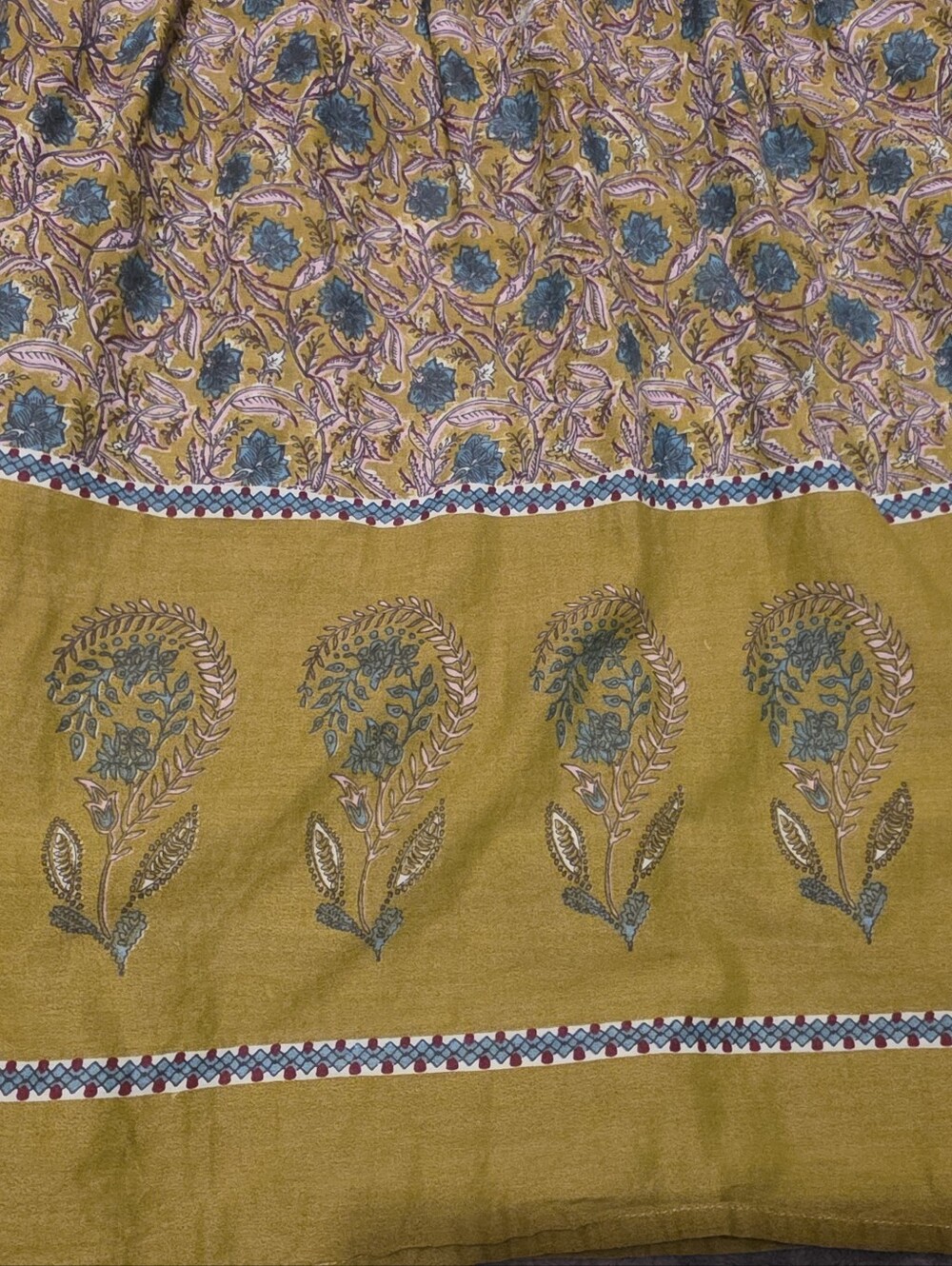 NATURAL LIFE Auguste Olive/ Mustard & Turquoise Floral Tiered Maxi Dress - Picture 5 of 6